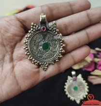 Load image into Gallery viewer, Handmade Gold Coins Earrings With Glass Stones
