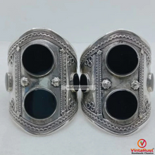 Load image into Gallery viewer, Double Stone Tribal  Boho Cuff Bracelet
