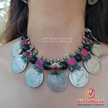 Load image into Gallery viewer, Vintage Coins Antique With Glass Stones jewelry set
