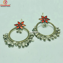 Load image into Gallery viewer, Big Round Hoop Earrings With Bells
