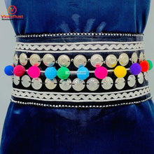 Load image into Gallery viewer, Handmade Belt With Buttons and Laces
