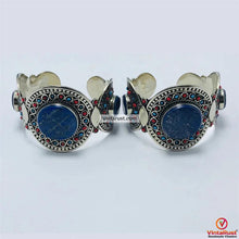 Load image into Gallery viewer, Handmade Tribal Stones Cuff Bracelet, Kuchi Jewelry
