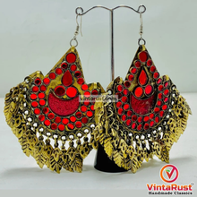 Load image into Gallery viewer, Tribal Handmade Oversized Red Earrings
