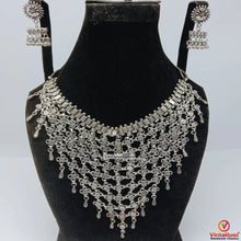 Load image into Gallery viewer, Silver Jewelry Set- Choker Necklace With Earrings
