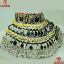 Load image into Gallery viewer, Black Kuchi Choker Afghan Necklace
