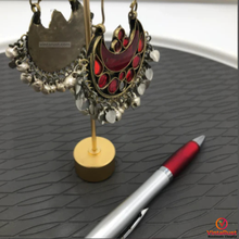 Load image into Gallery viewer, Tribal Kuchi Red Stones Earrings
