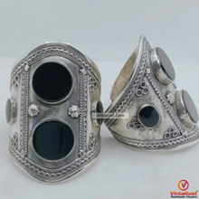 Load image into Gallery viewer, Double Stone Tribal  Boho Cuff Bracelet
