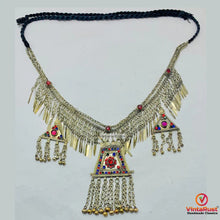 Load image into Gallery viewer, Silver Kuchi Belly Belt With Dangling Pendants
