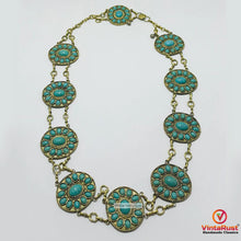 Load image into Gallery viewer, Handmade Tribal Turquoise Belly Dance Belt

