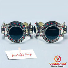Load image into Gallery viewer, Handmade Tribal Stones Cuff Bracelet, Kuchi Jewelry
