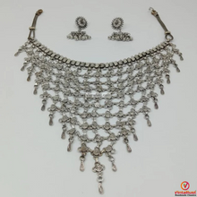 Load image into Gallery viewer, Silver Jewelry Set- Choker Necklace With Earrings
