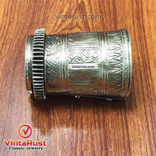 Load image into Gallery viewer, Antique Cuff Bracelet With Blue Glass Stones
