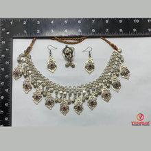 Load image into Gallery viewer, Handmade Tribal Choker Necklace with Earrings &amp; Ring
