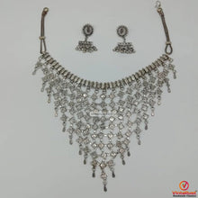Load image into Gallery viewer, Silver Jewelry Set- Choker Necklace With Earrings
