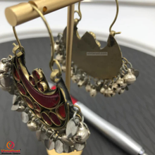 Load image into Gallery viewer, Tribal Kuchi Red Stones Earrings
