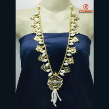 Load image into Gallery viewer, White Pearls and Beaded Tribal Jewelry Set
