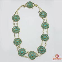 Load image into Gallery viewer, Handmade Tribal Turquoise Belly Dance Belt
