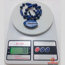 Load image into Gallery viewer, Beaded Chain Lapis Lazuli Stone Pendant Necklace
