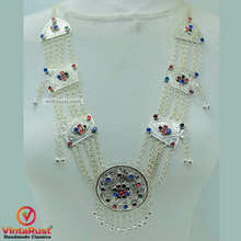 Load image into Gallery viewer, Handmade Gypsy Silver Kuchi Necklace
