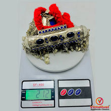 Load image into Gallery viewer, Vintage Red Necklace With Dangling Silver Motifs
