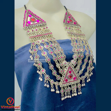 Load image into Gallery viewer, Bohemian Multilayers Necklace With Pink Glass Stones
