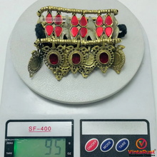 Load image into Gallery viewer, Red and Blue Glass Stones Collar Choker Necklace
