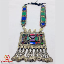 Load image into Gallery viewer, Blue and Green Long Chain Pendant Necklace
