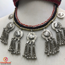Load image into Gallery viewer, Tribal Choker Necklace With Silver Bells
