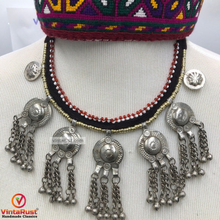Load image into Gallery viewer, Tribal Choker Necklace With Silver Bells

