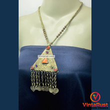 Load image into Gallery viewer, Metal And Wooden Beaded Chain Pendant Necklace
