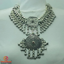 Load image into Gallery viewer, Antique Tribal Ethnic Silver Kuchi Necklace
