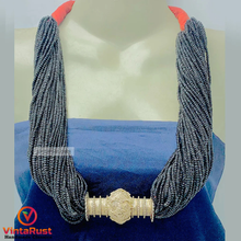Load image into Gallery viewer, Unique Black Layered Beaded Tribal Necklace
