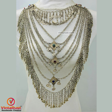 Load image into Gallery viewer, Multilayers Vintage Silver Kuchi Necklace
