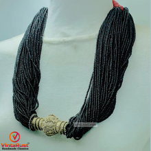 Load image into Gallery viewer, Unique Black Layered Beaded Tribal Necklace
