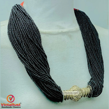 Load image into Gallery viewer, Unique Black Layered Beaded Tribal Necklace
