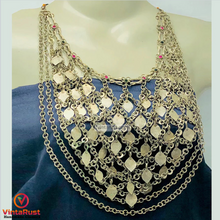 Load image into Gallery viewer, Silver Gypsy Necklace With Multilayers Chain and Tassels
