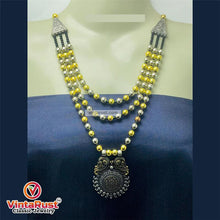 Load image into Gallery viewer, Silver And Golden Beaded Chain Necklace
