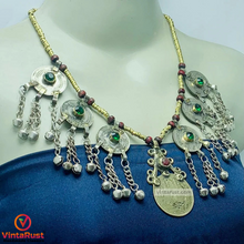 Load image into Gallery viewer, Vintage Turkmen Coin Pendant Necklace
