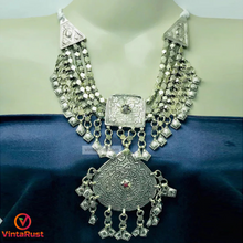 Load image into Gallery viewer, Antique Tribal Ethnic Silver Kuchi Necklace
