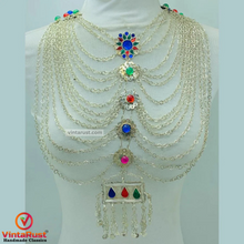Load image into Gallery viewer, Vintage Silver Layered Bib Necklace
