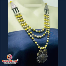 Load image into Gallery viewer, Silver And Golden Beaded Chain Necklace
