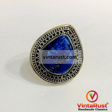 Load image into Gallery viewer, Handmade Lapis Lazuli Water Drop Stone Ring
