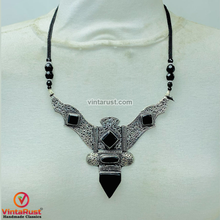Load image into Gallery viewer, Antique Black Nepalese Triangular Pendant Necklace

