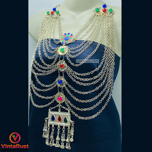 Load image into Gallery viewer, Vintage Silver Layered Bib Necklace
