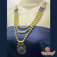 Load image into Gallery viewer, Silver And Golden Beaded Chain Necklace
