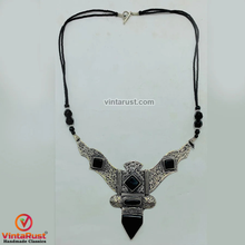 Load image into Gallery viewer, Antique Black Nepalese Triangular Pendant Necklace
