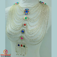 Load image into Gallery viewer, Vintage Silver Layered Bib Necklace
