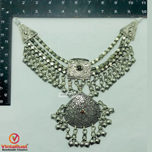 Load image into Gallery viewer, Antique Tribal Ethnic Silver Kuchi Necklace
