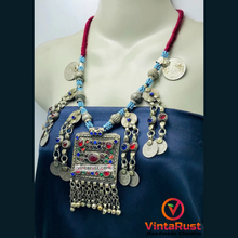 Load image into Gallery viewer, Handmade Beaded Chain Necklace With Long Tassels
