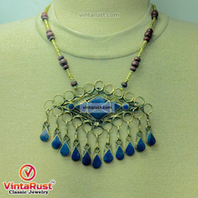 Load image into Gallery viewer, Lapis Lazuli Pendant Necklace With Beaded Chain

